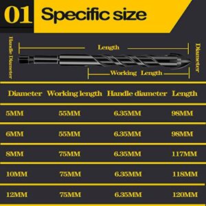 Mgtgbao Concrete Drill Bit Set, 10pcs Masonry Drill Bits Set Carbide Tip for Glass, Brick, Tile, Concrete, Plastic and Wood with Size 3/16” (5mm),1/4” (6mm), 5/16” (8mm),3/8” (10mm), 1/2” (12mm).