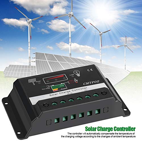 GLOGLOW 30A Solar Charge Controller, 12V/24V Solar Panel Battery Intelligent Regulator Portable Safety Charging Controller with USB Port Display