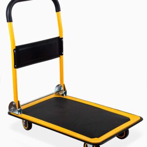 MaxWorks 80855 500-Pound Service Cart with Two Trays 30"X16" & 80876- Foldable Platform Truck Push Dolly 330 lb. Weight Capacity