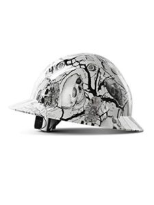 lanon full brim hard hat, osha construction work approved, premium charcoal gray design, frp safety helmet with 4 point adjustable ratchet suspension, class c