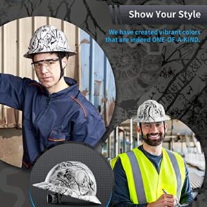 LANON Full Brim Hard Hat, OSHA Construction Work Approved, Premium Charcoal Gray Design, FRP Safety Helmet with 4 Point Adjustable Ratchet Suspension, Class C