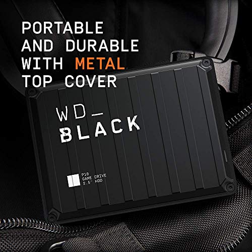 WD Black 5TB P10 Game Drive Portable External Hard Drive Compatible with PS4 Xbox One PC and Mac WDBA3A0050BBKWESN (Renewed)