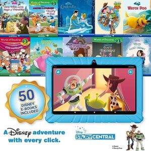 Contixo V8-2 7 inch Kids Tablets - Tablet for Kids with 50+ Disney Storybooks & Stickers (Value $200) - Android Tablet 32 GB HD Display Durable Case & Screen Protector, Light Blue