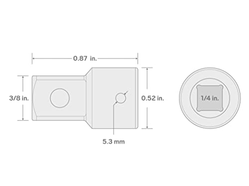 TEKTON 1/4 Inch Drive (F) x 3/8 Inch (M) Impact Adapter | SIA04101
