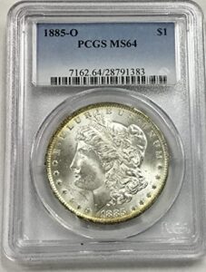 1885 o morgan silver dollar $1 pcgs ms64