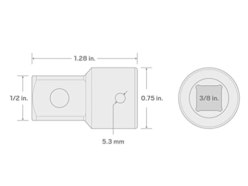 TEKTON 3/8 Inch Drive (F) x 1/2 Inch (M) Impact Adapter | SIA14102