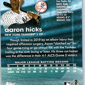 2020 Topps Stadium Club #66 Aaron Hicks New York Yankees Baseball Card