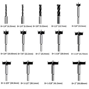 Forstner Bit Set, Wood Drilling, w/Carbide Tipped 14 Piece Set by KOWOOD