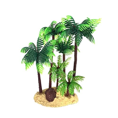 TEHAUX Plastic Coconut Palm Tree Miniature Plant Bonsai Craft Micro Landscape DIY Decor