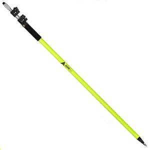 adirpro 12' aluminum prism pole w/screw collar lock fluorescent green - heavy duty surveying tool - heavy duty rust resistant