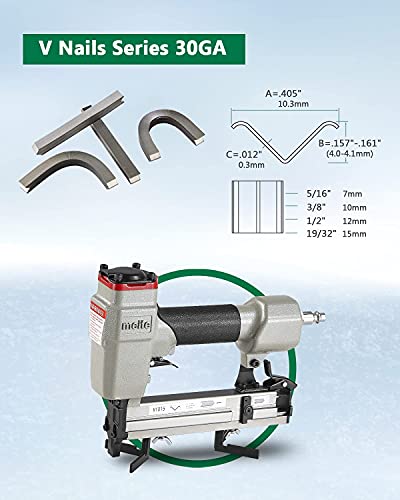 meite V1015B Nailer with 10mm Length V-Nails for Picture Frame