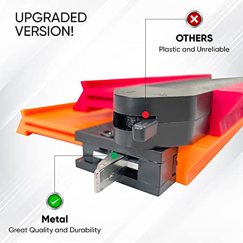 Contour Gauge Tool with Lock (10 inch) - Adjustable Duplicator Profile Tool, Precisely Copy Irregular Shapes, Ultra Wide Edge Measuring Tool Must Have for DIY Construction Handyman Woodworking Tracing
