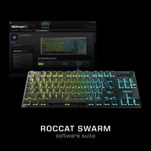 ROCCAT Vulcan TKL Pro Tenkeyless Linear Optical Titan Switch PC Gaming Keyboard with Per-key AIMO RGB Lighting, Anodized Aluminum Top Plate, and Detachable USB-C Cable, Black