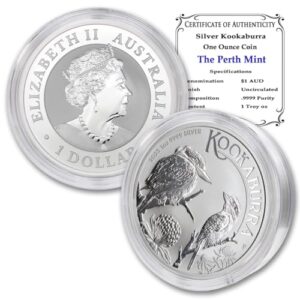 2023 p australian 1 oz silver kookaburra coin brilliant uncirculated (in capsule) with certificate of authenticity $1 seller bu