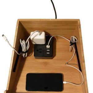 G.U.S. Laptop Stand and Organizer with Built-in Power Hub and Dry Erase Board. Perfect for Work from Home. Multifunctional and Sturdy with Redesigned Stand. (Bamboo)