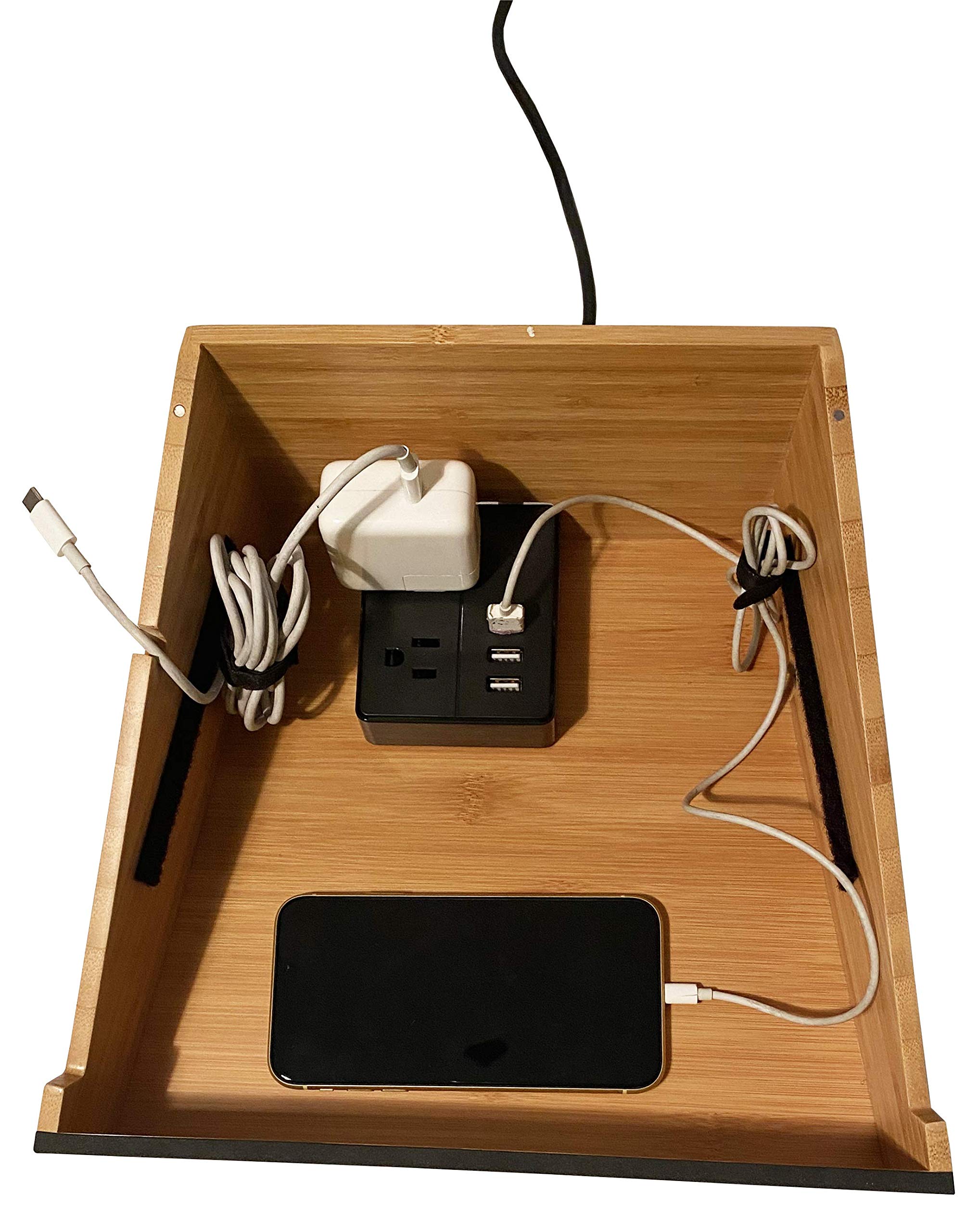 G.U.S. Laptop Stand and Organizer with Built-in Power Hub and Dry Erase Board. Perfect for Work from Home. Multifunctional and Sturdy with Redesigned Stand. (Bamboo)