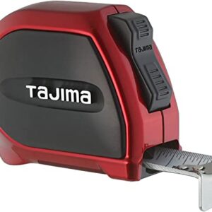 TAJIMA Tape Measure - SAE & Metric Scale 25ft/7.5m x 1 Inch Sigma Stop Measuring Tape with Acrylic Coated & Auto Locking Blade - SS-25/7.5MBW