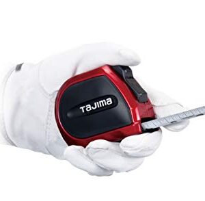 TAJIMA Tape Measure - SAE & Metric Scale 25ft/7.5m x 1 Inch Sigma Stop Measuring Tape with Acrylic Coated & Auto Locking Blade - SS-25/7.5MBW