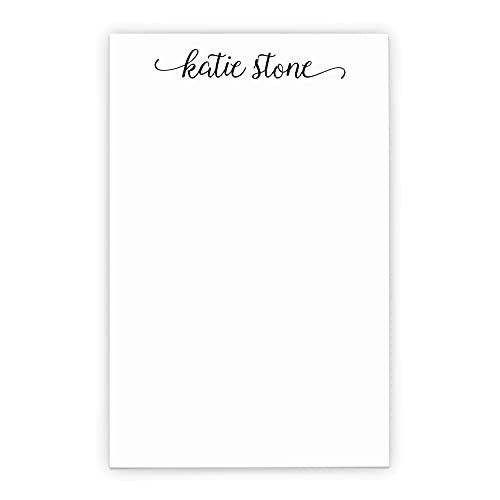 Script Personalized Notepads for Women, Casual Script Personalized Stationery for Women, Letter writing Stationary Paper, Personalized Notepads with Name, size 5.5in x 8.5in, 50 sheets