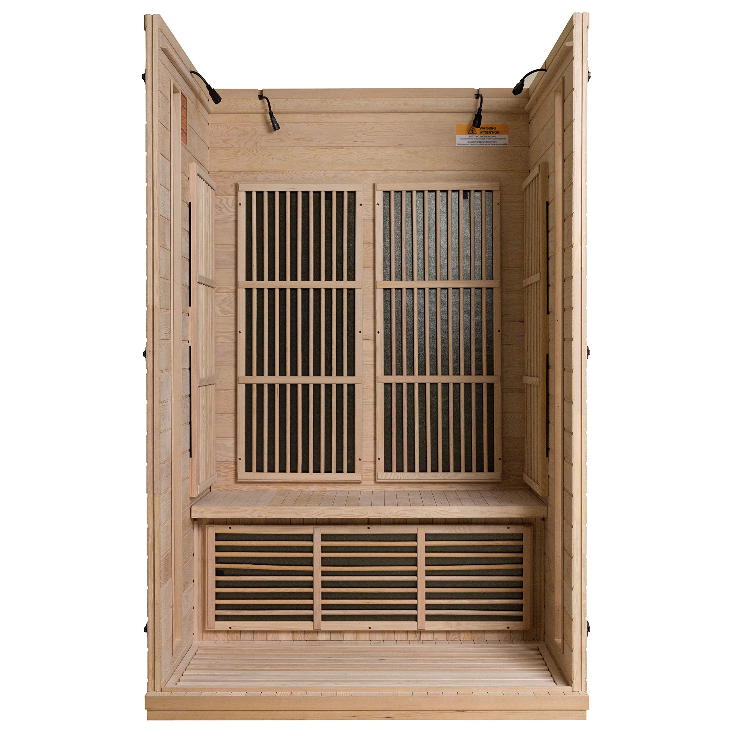 Durasage 2-Person Carbon Infrared Sauna - Canadian Hemlock Wooden Sauna - 1700 Watts - Bluetooth, FM Radio & USB Input