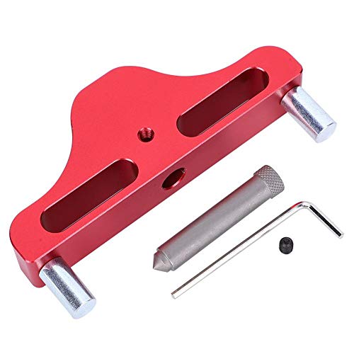 Walfront ZX-1 Center Scriber Woodworking Scriber Center Line Marking Tool, Easy to Find the Exact Center and Offset Lines, Red