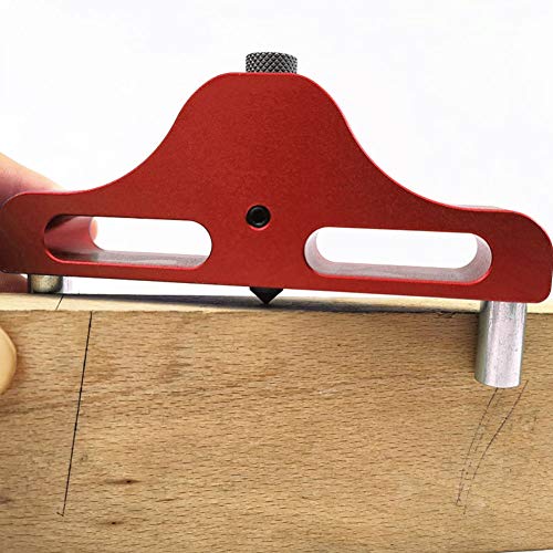 Walfront ZX-1 Center Scriber Woodworking Scriber Center Line Marking Tool, Easy to Find the Exact Center and Offset Lines, Red