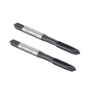 uxcell m6 x 1.0 spiral point threading tap, h2 tolerance high speed steel ticn coated, round shank with square end, metric screw taps tapping bit for machinist thread repair, 2pcs