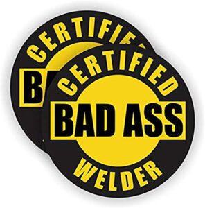 bad ass welder hard hat sticker/helmet decal label lunch tool box