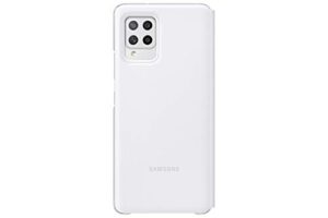 samsung galaxy a42 5g s view wallet cover, smart sensor, hidden pockets, full protection, sleek design, white
