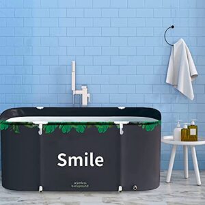 foldable bathtub portable soaking bath tub,eco-friendly bathing tub for shower stall,thickening with thermal foam to keep temperature (xl green tree)