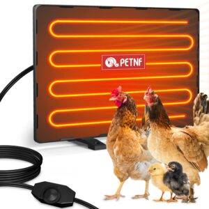 petnf chicken coop heater 140 watts radiant heat chicken heater energy efficient design safer than brooder lamps heater for chicken coop, heating wire ul-compliant two ways to use, 11.81''x15.74''