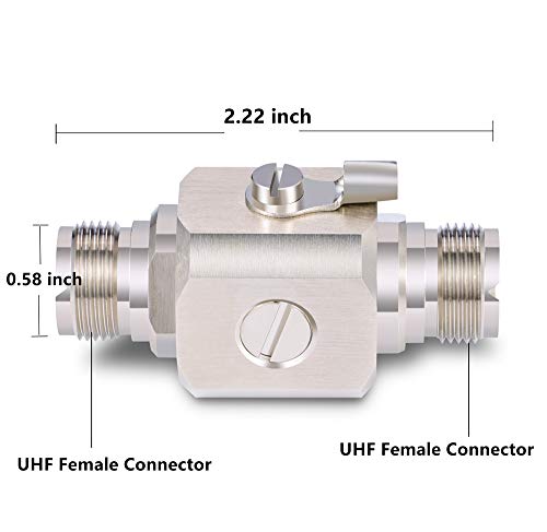 XRDS-RF UHF Lightning Arrestor PL-259 Lightning Surge Protector UHF Female to Female Coaxial Connector for CB Ham Two-Way Radio Base Antennas