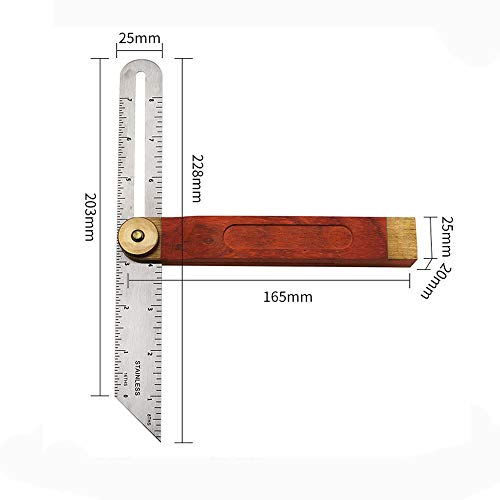 360 Degree Sliding T-Bevel Carpenters Angle Finder, Angle Ruler Wood Bevel Protractor Tool, 7Inch