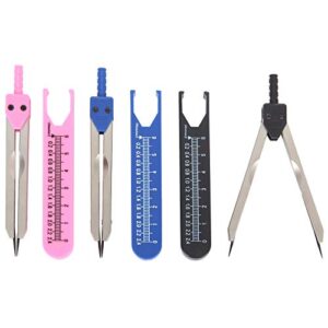 3pcs ekg calipers measuring tool, durable ekg calipers electrocardiogram divider for nursing (11.5cm/4.5inch), black/blue/pink ecg ekg calipers with ruler