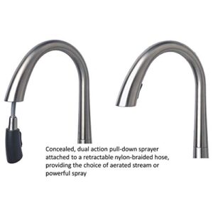 Laguna Brass 1110SS Arezzo Single Handle Pull-Down Kitchen Faucet, Stainless Steel Finish