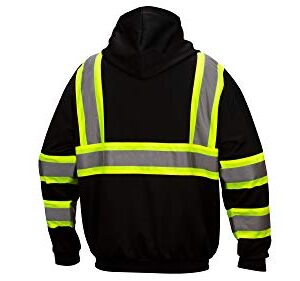 Pyramex Safety RSZH34 Series Enhanced Visibility Black Sweatshirt ANSI Type 0 Class 1 with reflective contrasting tape