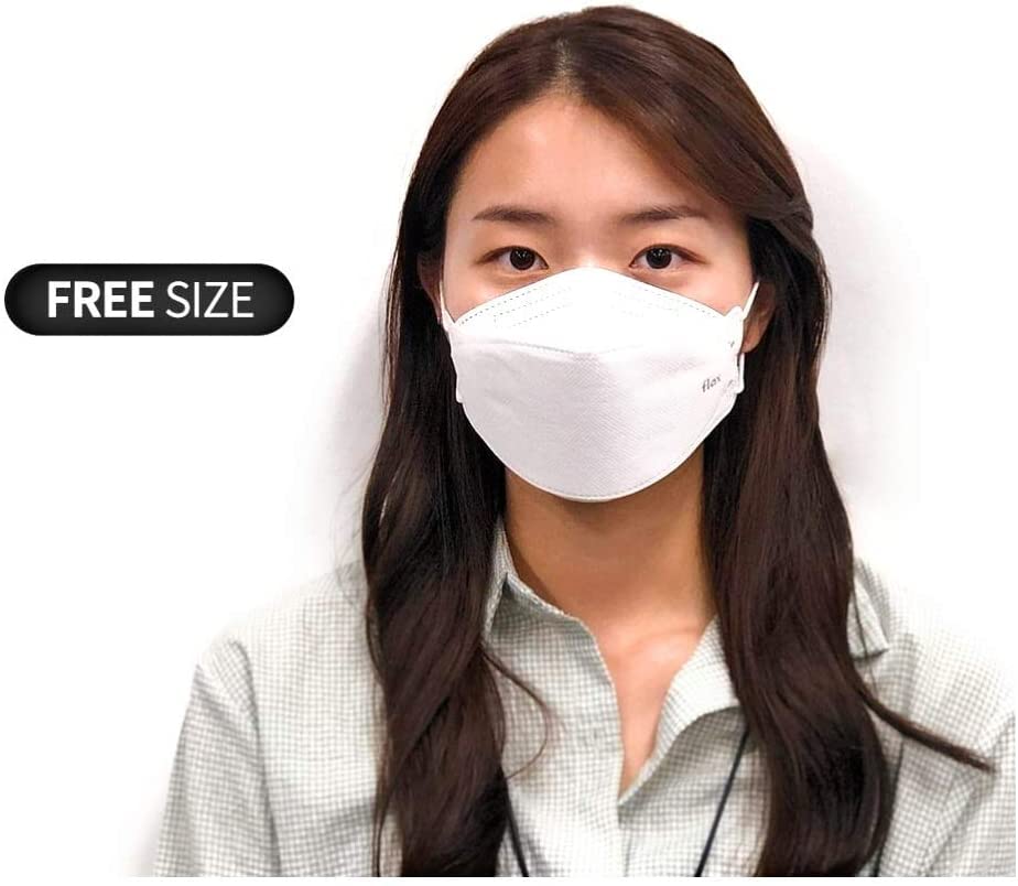 KN FLAX - Face Protective Mask (White) [Made in Korea] [10 Individually Packaged] 4-Layers Premium KF94 Certified Safety Mask for Adult [English Packing]