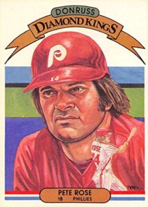 1982 donruss baseball #1 pete rose philadelphia phillies dk diamond kings offical mlb major league baseball trading card