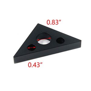 T Tulead Carpenter Square Triangle Ruler Aluminum Alloy Woodworking Ruler 45 Degree Woodworking Square Measurement Tool Black