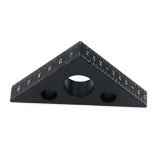 t tulead carpenter square triangle ruler aluminum alloy woodworking ruler 45 degree woodworking square measurement tool black