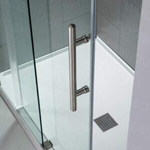 WOODBRIDGE Frameless Shower Doors 68-72" Width x 76" Height with 3/8"(10mm) Clear Tempered Glass