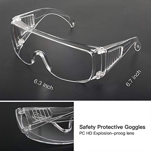 DNZPFU 4-Pack Clear Lens Anti-Fog Safety Glasses for Over Eyeglasses - Protective Eyewear for Nurses, Men, and Shooting - Ensure Eye Safety While Working or Playing