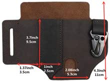 Frieyss Multitool Sheath for Belt, Leather EDC Pocket Organizer for Men, Leatherman Sheath with Pen Holder, Key Fob, Flashlight Sheath, EDC Leather Pouch Brown