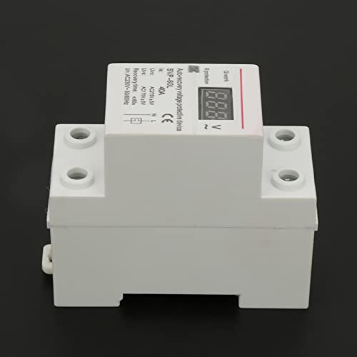 230V 40A Automatic Recovery Overvoltage and Undervoltage Protection Device, Voltage Arrester Device, DIN Rail Mount Protector