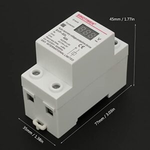 230V 40A Automatic Recovery Overvoltage and Undervoltage Protection Device, Voltage Arrester Device, DIN Rail Mount Protector