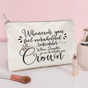 Daughter Gift, Whenever You Feel Overwhelmed Remember Whose Daughter You Are, Makeup Bag, Lipstick Bag, Gift for Daughter (Daughter)