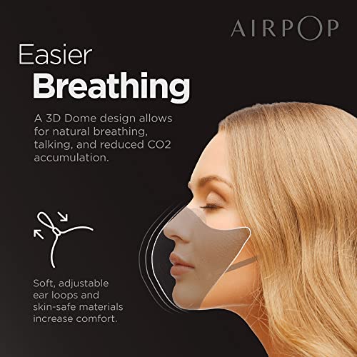 AIRPOP Light SE KN95 Face Masks 4 Pack, Reusable Washable 4-Layer Face Coverings, Contoured Fit, Lightweight Design, Adults/Kids Face Masks for Repeated Wear - Black