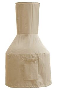 sturdy covers chiminea defender - durable, weather-proof chiminea fire pit cover (tan)