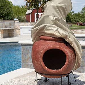 Sturdy Covers Chiminea Defender - Durable, Weather-Proof Chiminea Fire Pit Cover (Tan)