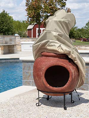 Sturdy Covers Chiminea Defender - Durable, Weather-Proof Chiminea Fire Pit Cover (Tan)